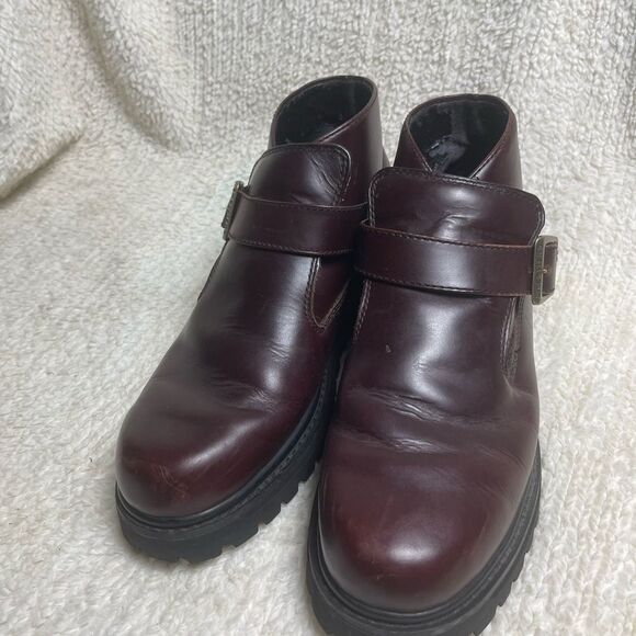 Skechers Men\'s Dark Burgundy Leather ankle Boots SZ11 main image 4